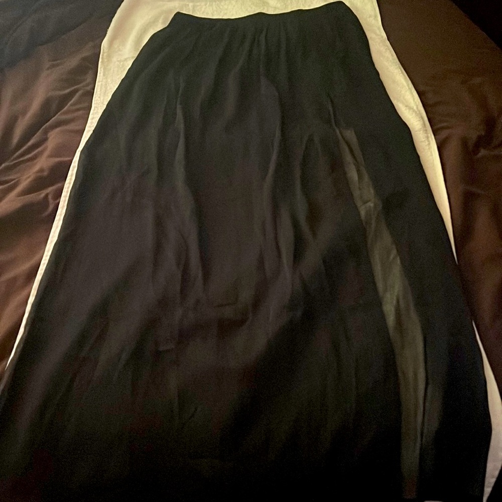 Stoosh black chiffon maxi skirt